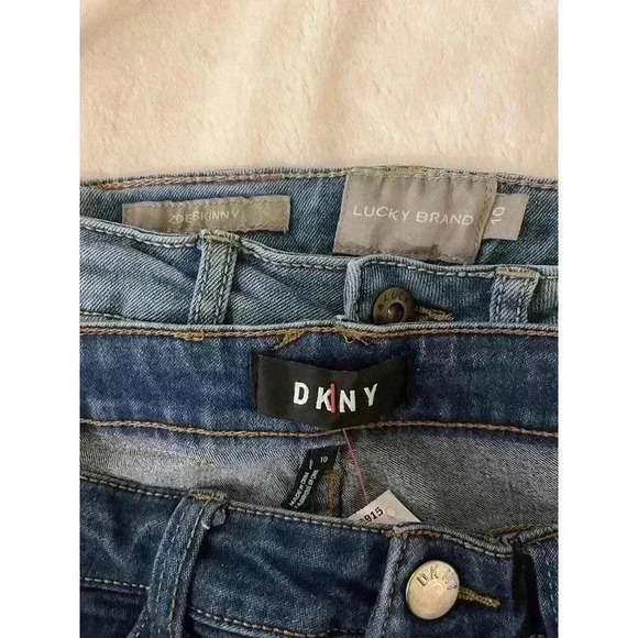 Girls Sz 10 Jeans True Religion Lucky Brand DKNY Lot Flare Capri Skinny Straight - Picture 5 of 7